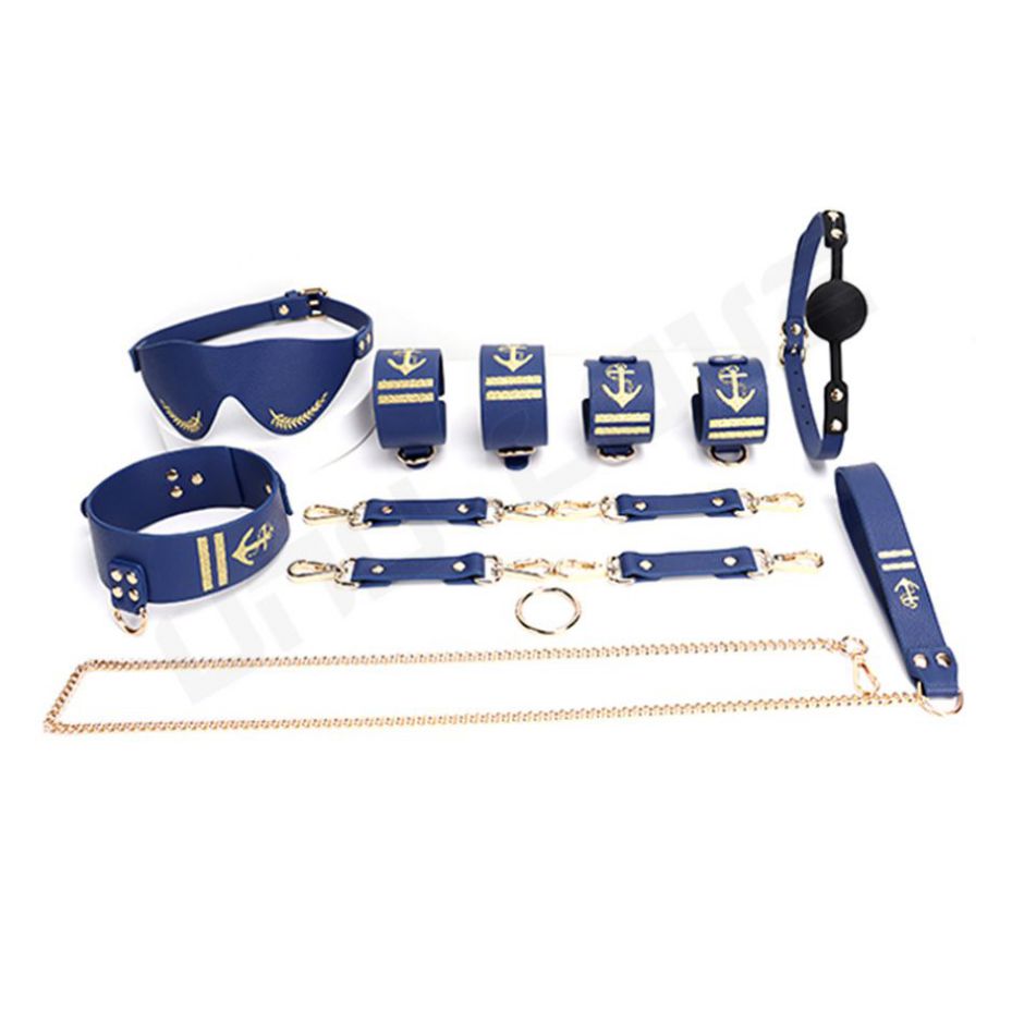 BDSM Bondage Kits with Storage Bag 10PCS Handcuff Mouth Gag Whip Bed Bondage Bundled sex tools for man and woman