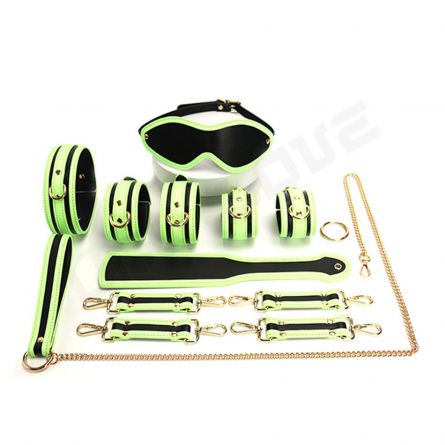 BDSM Bondage Kits with Storage Bag 10PCS Handcuff Mouth Gag Whip Bed Bondage Bundled sex tools for man and woman