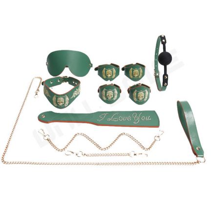 BDSM Bondage Kits with Storage Bag 10PCS Handcuff Mouth Gag Whip Bed Bondage Bundled sex tools for man and woman