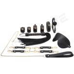 Bondage Set For Women Man Sexy Toys Upscale PU Leather Hanccuff & Ankle Cuff Kit Gag Whip SM Adult Games golden beads style