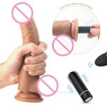 Remote Control Plastic Penis Sex Toys Vibrating Dildos for Women Soft Silicone Rubber Penis with Strong Suction Cup