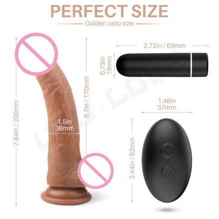 Remote Control Plastic Penis Sex Toys Vibrating Dildos for Women Soft Silicone Rubber Penis with Strong Suction Cup