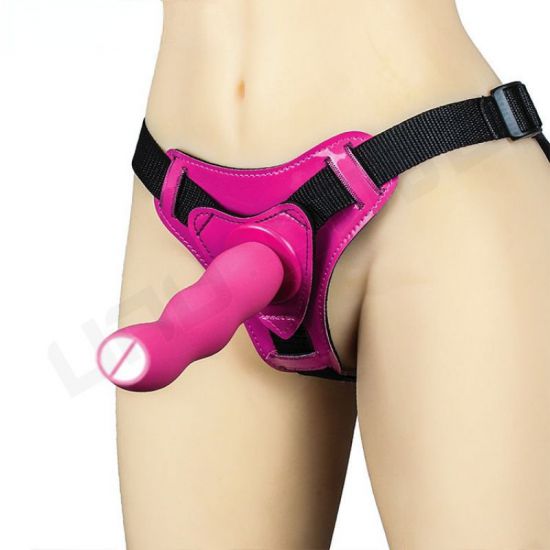 With strong suction dong Adult Novelty Toys Leather Pants Silicone Penis Belt Sex Toy Strap On Harness Dildo For Lesbians