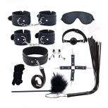 SM sex toys Alternative toys Leather seven-piece set binding eye mask Leather whip hand mouth plug adult sex toys