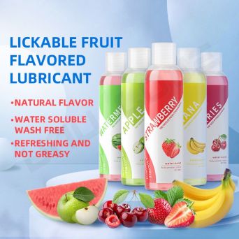 Water Based Long Lasting Fruits Flavor Lube 200ML Edible Sex Lubricant Fruit For Oral Sex