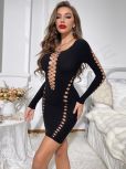 Cheap Tight Sexy Dress For Women Black Sexy Lingerie Women High Elasticity Large Size Underwear Hollow Lenceria Sexy