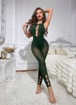 Fashion Green Jumpsuit Underwear Pants Hollow Lace See-Through Sexy Lingerie Mesh/Fishnet Underwear Lenceria Sexy