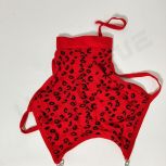 Wholesale Sexy Leopard Red Print See-Through Sexy Lingerie Bodysuit Set In Stock Halter Chain Three Points xxl Women Underwear