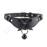 Wholesale Sm Products Bows Bells Gothic Style Leather Neck Collar Sex Collar For Women PU Chain Necklace