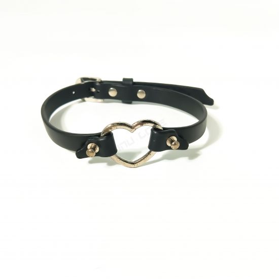 New Sm Products Heart Shape Cosplay Gothic Style Leather Neck Collar Sex Collar For Women Leg Rings BDSM