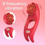 High Quality Rose Vibrator Cock Ring App Control Silicone Vibrating Ring Adult Sex Toys For Men Breast Clitoris Massager