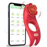 High Quality Rose Vibrator Cock Ring App Control Silicone Vibrating Ring Adult Sex Toys For Men Breast Clitoris Massager