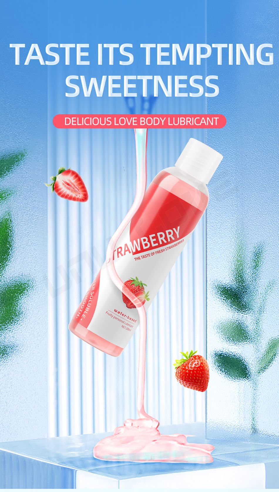 Water Based Long Lasting Fruits Flavor Lube 200ML Edible Sex Lubricant Fruit For Oral Sex