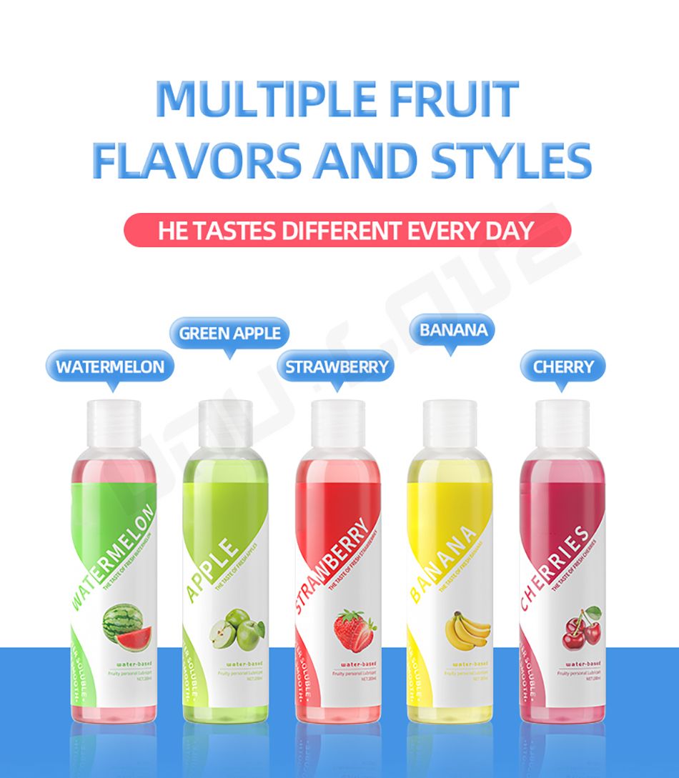 Water Based Long Lasting Fruits Flavor Lube 200ML Edible Sex Lubricant Fruit For Oral Sex