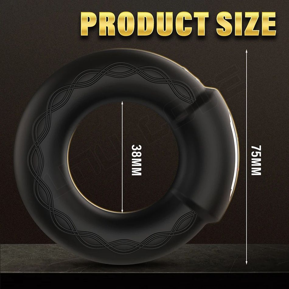 Men's thermal vibration ring wear massage 10 frequency double motor exercise silicone ring