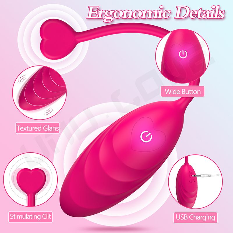 Pelvic Trainer Exercise Ball Heart Shape Mini Love Vibrating Egg Wireless Remote Control Jump Egg Vibrator For Woman Musturbater