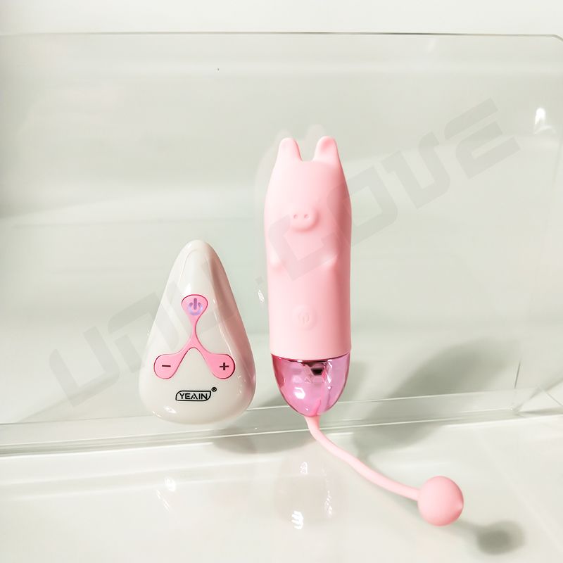 Multiple Colour Piggy Shape Jumping Egg Vibrator With Remote Sex Toys For Woman 10 Vibration