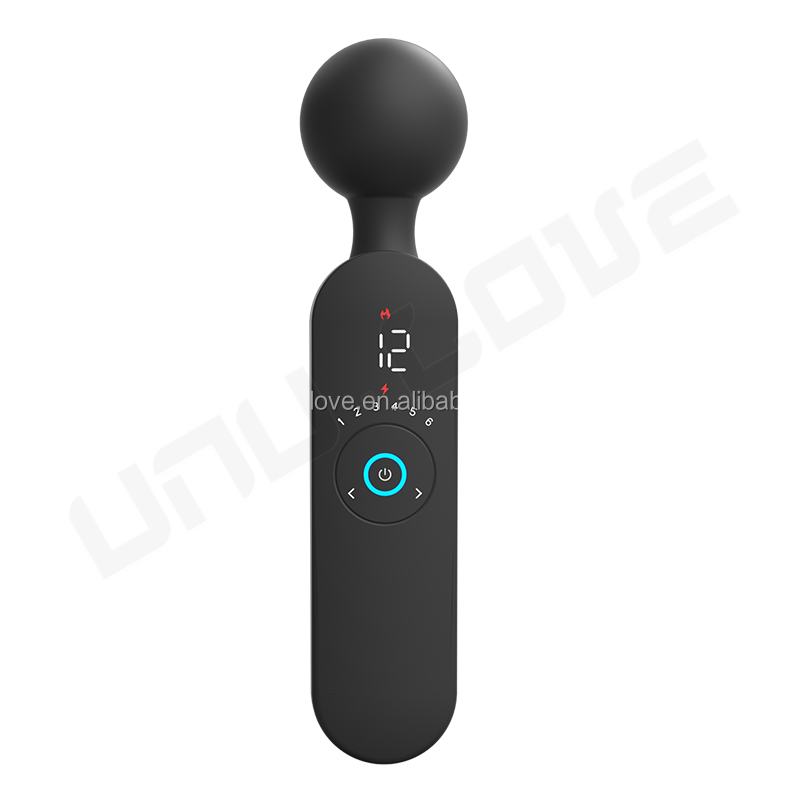 New Intelligent AV Vibrator Black Sex Modes Heating Constant Temperature Massage Stick Female Masturbator