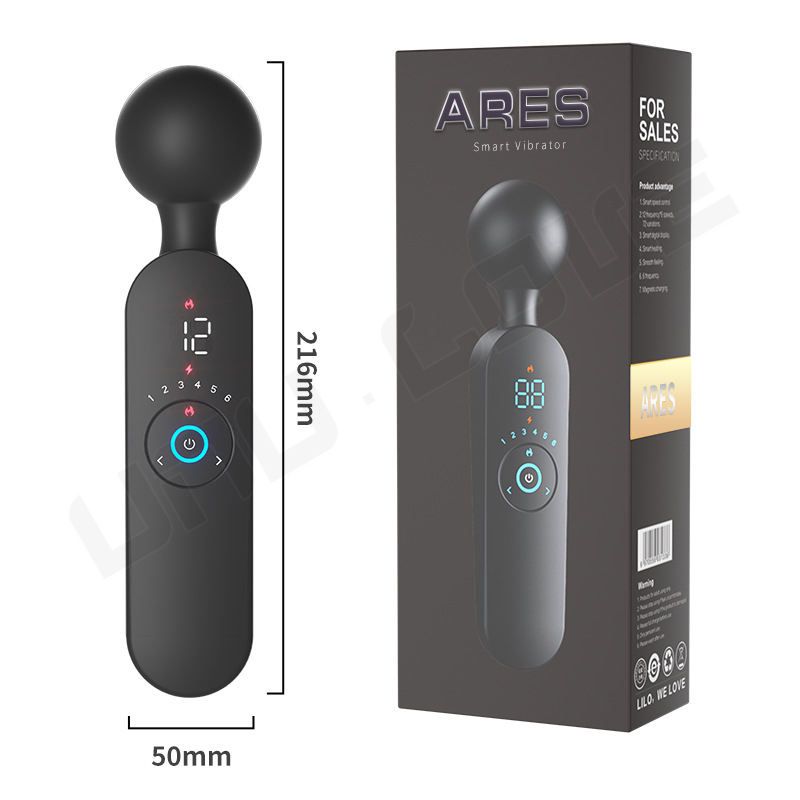 New Intelligent AV Vibrator Black Sex Modes Heating Constant Temperature Massage Stick Female Masturbator