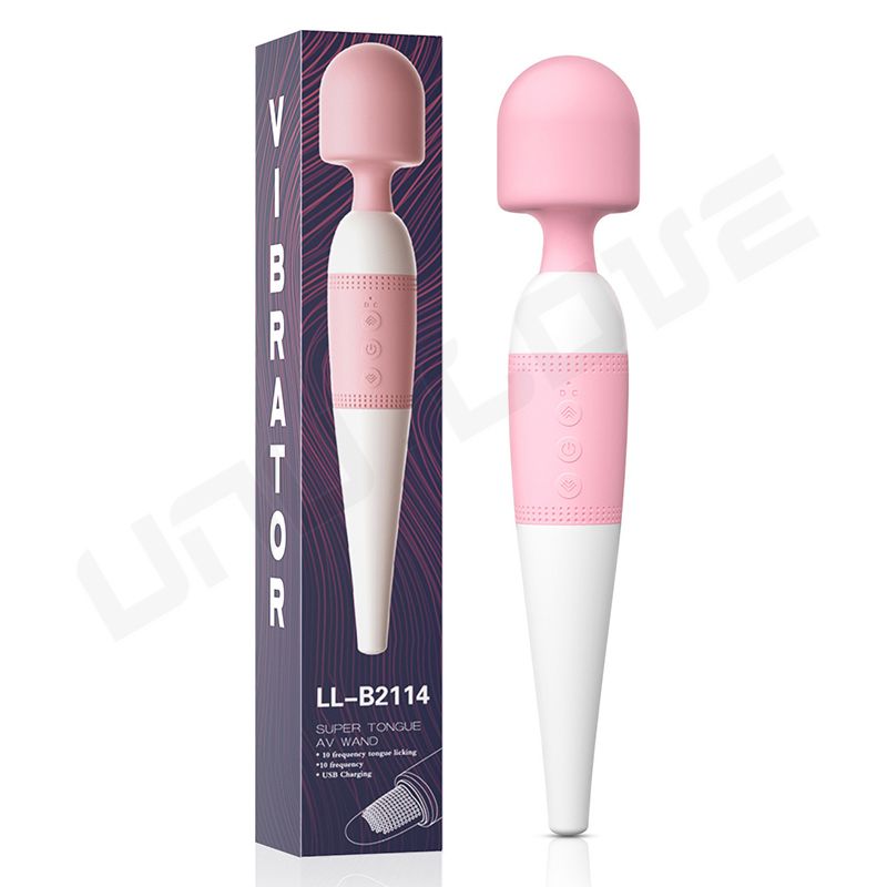 New Style Big AV Massager Pink/Black 10 Frequency Female Vibrator Sex Toys Tongue Licking Vibrator Masturbator For Woman