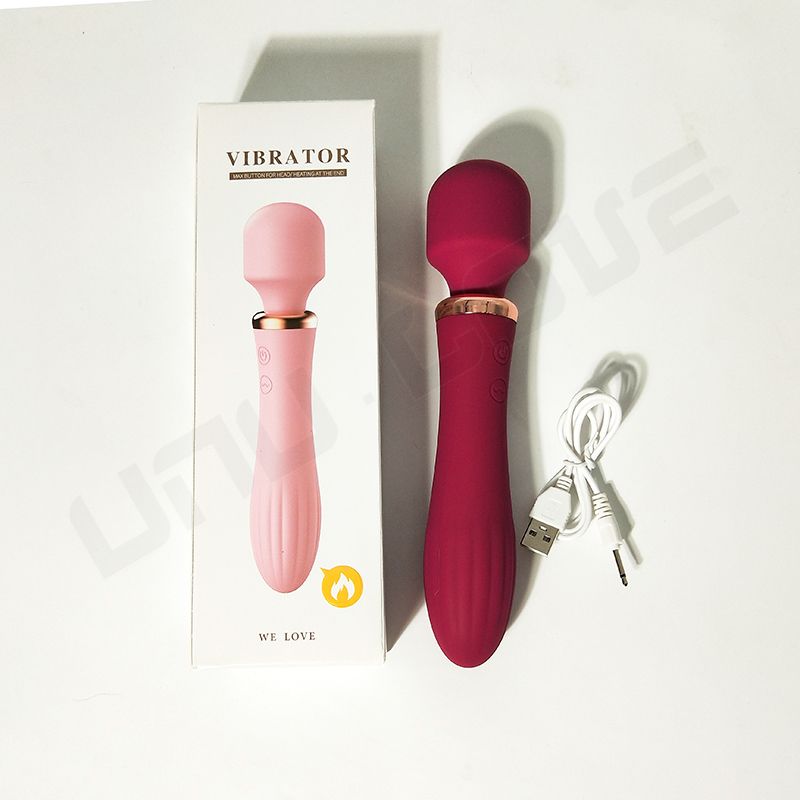 Wholesale Heating AV Massager Vibrator Orgasm For Woman Double Motor Pink/Purple Masturbator For Woman Female Sex Toys