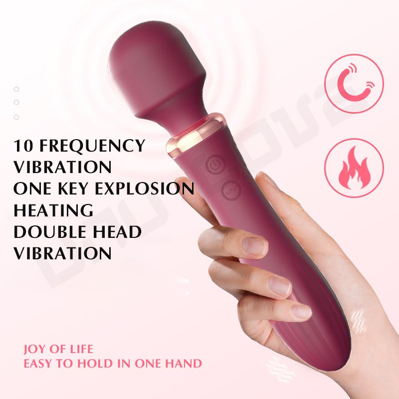 Wholesale Heating AV Massager Vibrator Orgasm For Woman Double Motor Pink/Purple Masturbator For Woman Female Sex Toys