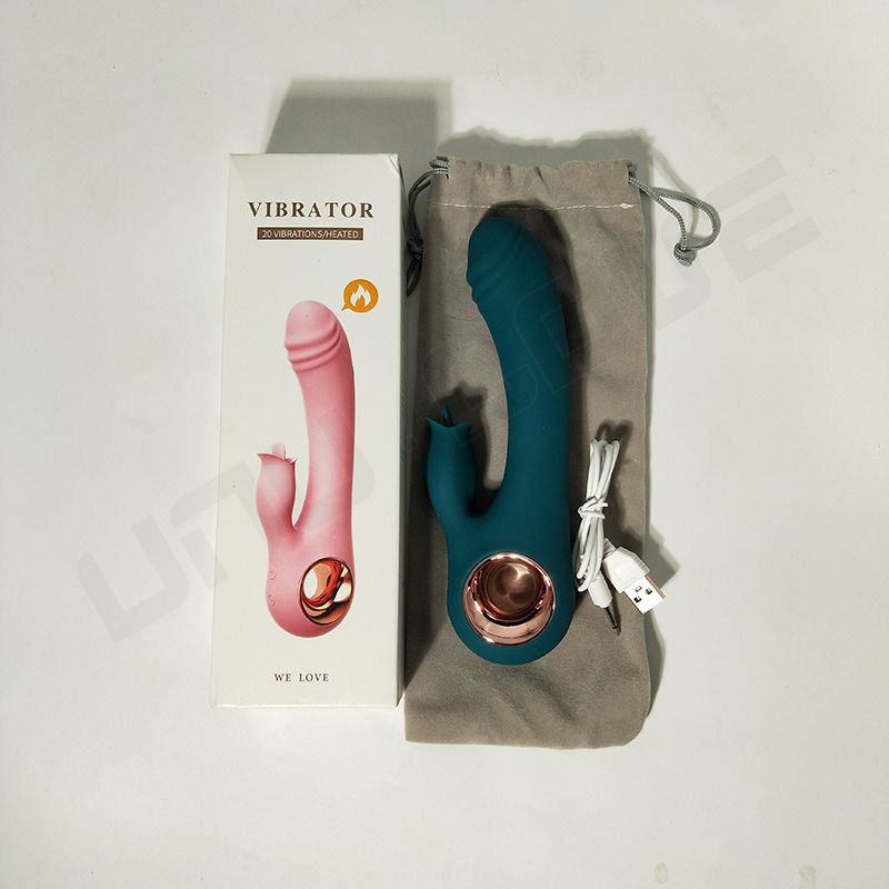 Green Rabbit Vibrator Sex Toys For Woman 10 Frequency Vibrating Licking Tongue Vibrator Masturbator Female