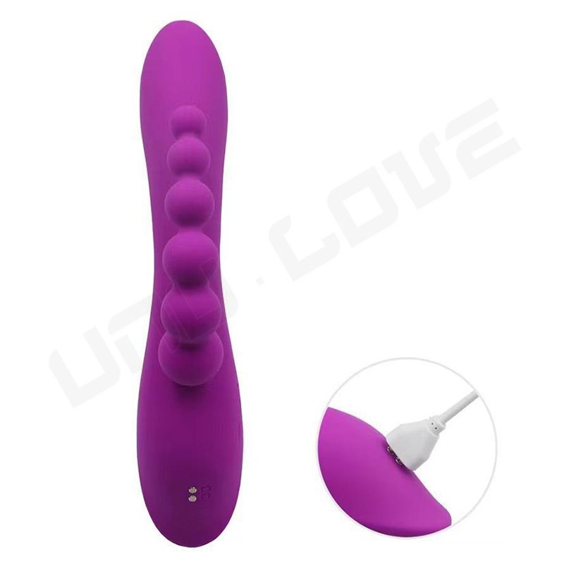 Three point stimulation vibrator Triple Heads Rabbit Anal Beads Vibrator Multi Play Ergonomic 7 Vibration Modes Prostate Vibrato