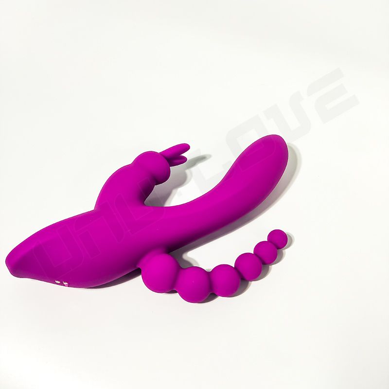 Three point stimulation vibrator Triple Heads Rabbit Anal Beads Vibrator Multi Play Ergonomic 7 Vibration Modes Prostate Vibrato