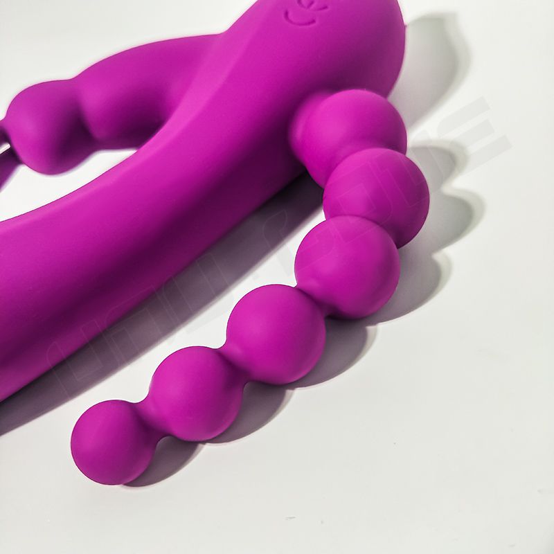 Three point stimulation vibrator Triple Heads Rabbit Anal Beads Vibrator Multi Play Ergonomic 7 Vibration Modes Prostate Vibrato