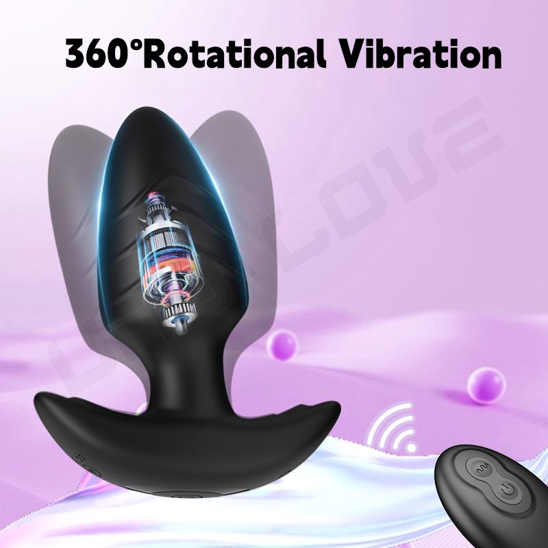 Black Anal Butt Plug Vibrator For Men And Women Remote 10 Frequency Vibration Prostate Massager 360 Vibrating Masturbator