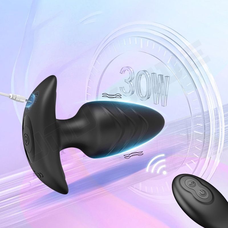 Black Anal Butt Plug Vibrator For Men And Women Remote 10 Frequency Vibration Prostate Massager 360 Vibrating Masturbator