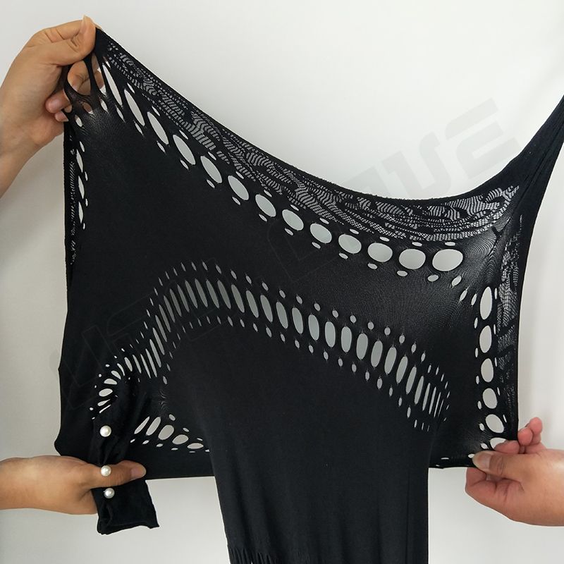 Fashion Sexy Off-Shoulder Lace Underwear Crocheted See-Through Fishnet Sexy Lingerie Women Tight Bodysuit Short Sleeves Hollow