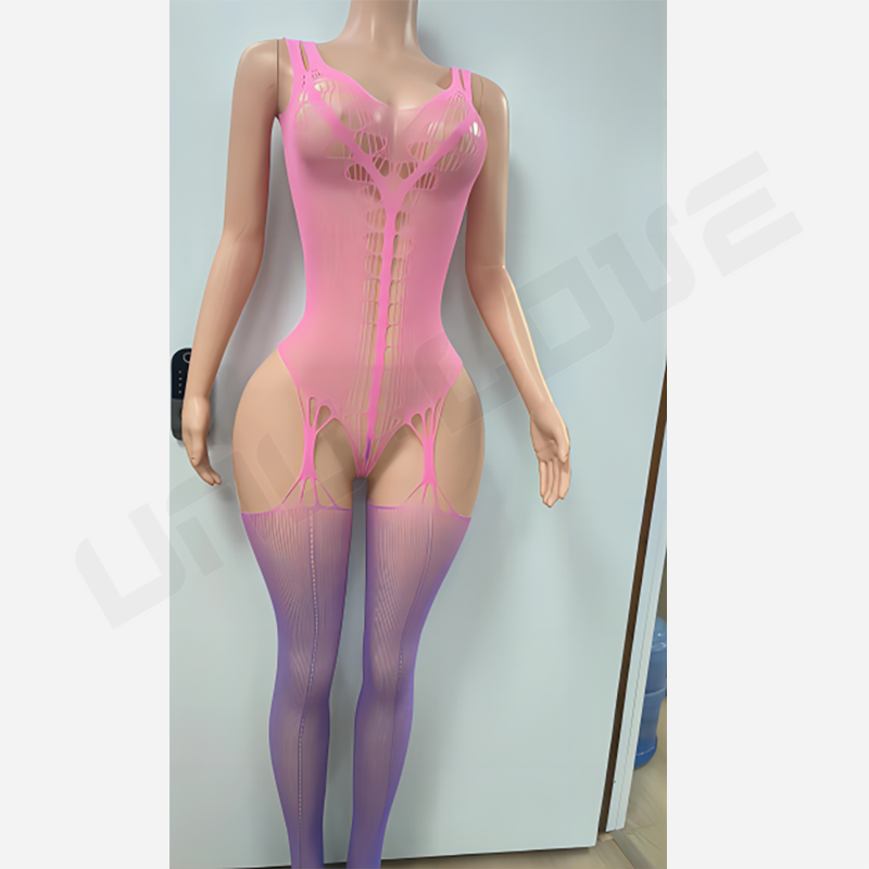 High Quality Sleeveless Elegant Underwear Gradient One-Piece Thong Hollow Pantyhose Mesh Sexy Lingerie Lace Pattern xxxx Female