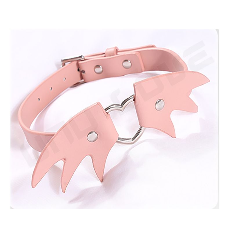 SM Products Heart Shape Gothic Style Leather Neck Collar Sex Collar For Women Leg Ring PU Necklace Choker Bondage