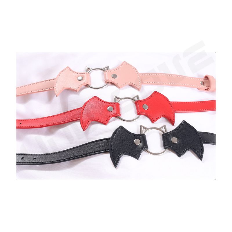 SM Products Bat Shape Gothic Style Leather Neck Collar Sex Collar For Women Leg Ring PU Necklace Sexy Choker