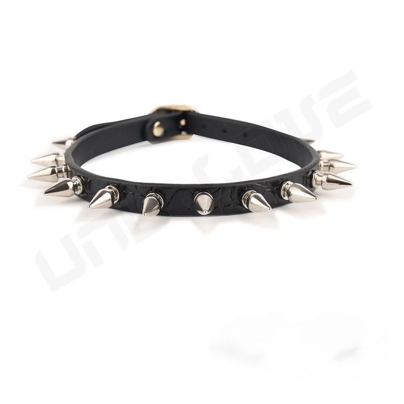 New Style SM Products Metal Nails Gothic Style Leather Neck Collar Sex Collar For Women Leg Ring PU Necklace Choker Bondage