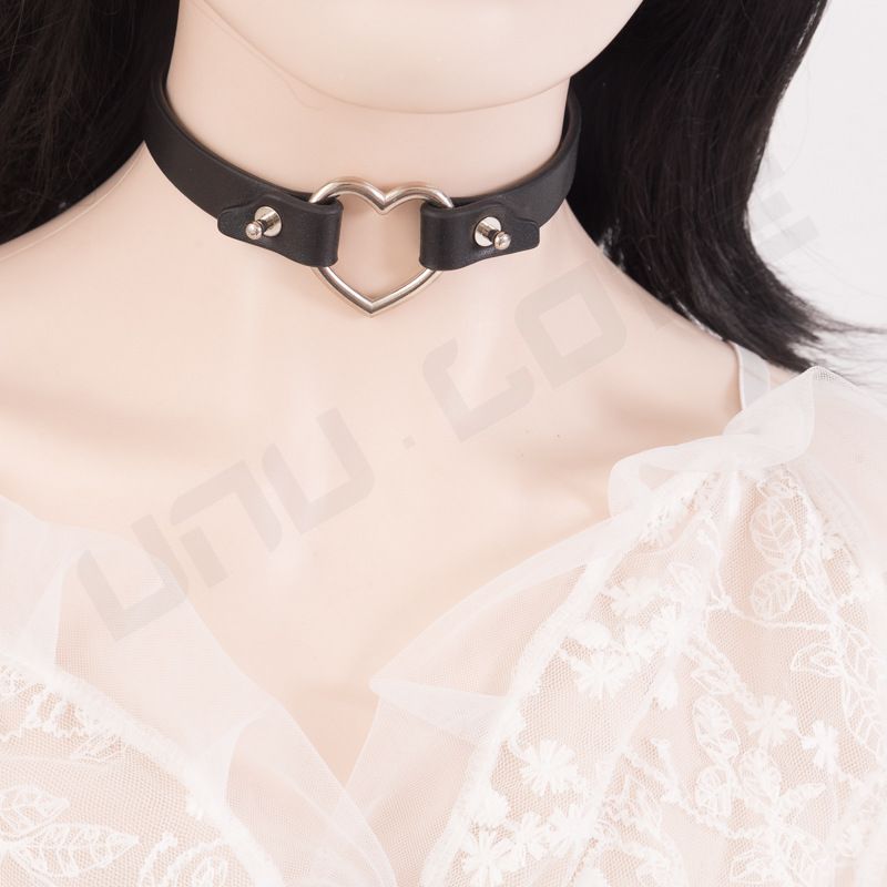 New Sm Products Heart Shape Cosplay Gothic Style Leather Neck Collar Sex Collar For Women Leg Rings BDSM