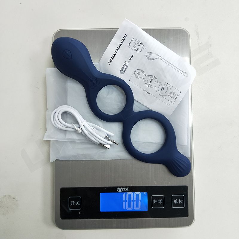 High Quality Count Cock Ring Vibrator App Bluetooth Control Double Vibrating Ring Silicone Sex Toys For Men Masturbator