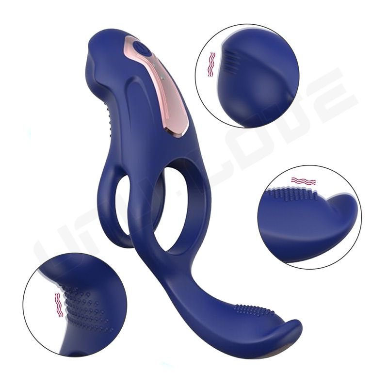 High Quality Arati Blue Cock Ring Vibrating Ring Penis Cover App Bluetooth Prostate Massager Adult Sex Toys For Men Masturbator