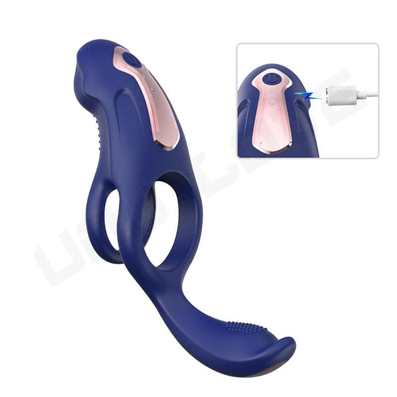 High Quality Arati Blue Cock Ring Vibrating Ring Penis Cover App Bluetooth Prostate Massager Adult Sex Toys For Men Masturbator