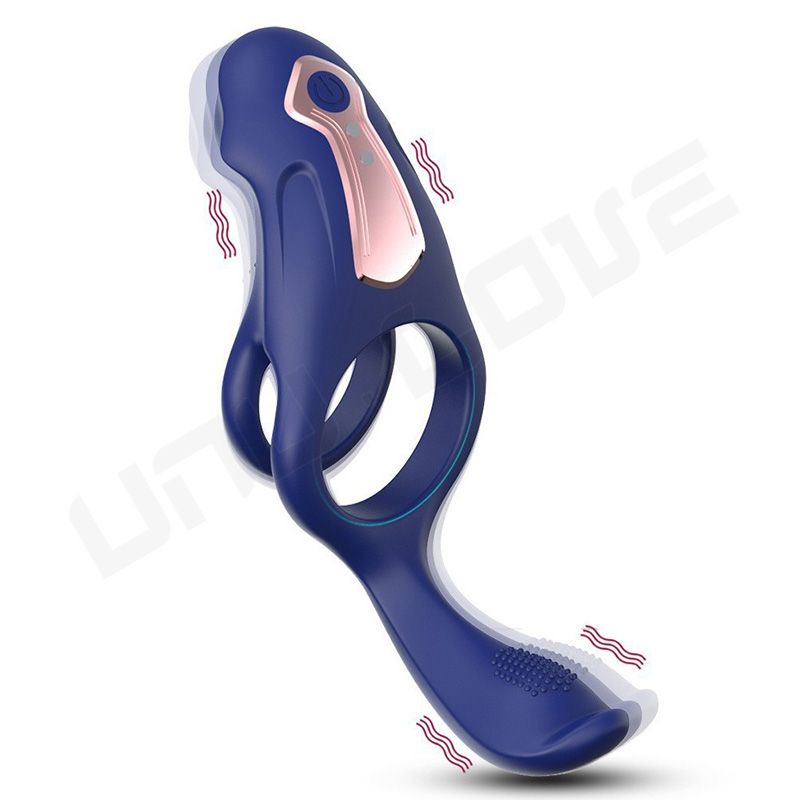 High Quality Arati Blue Cock Ring Vibrating Ring Penis Cover App Bluetooth Prostate Massager Adult Sex Toys For Men Masturbator