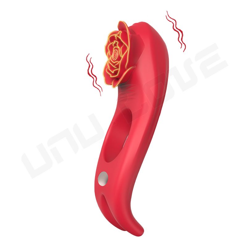 High Quality Rose Vibrator Cock Ring App Control Silicone Vibrating Ring Adult Sex Toys For Men Breast Clitoris Massager