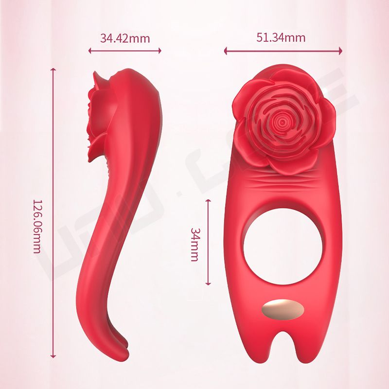 High Quality Rose Vibrator Cock Ring App Control Silicone Vibrating Ring Adult Sex Toys For Men Breast Clitoris Massager