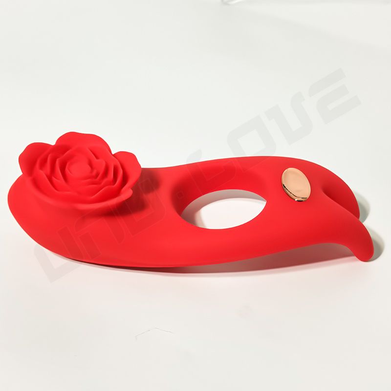 High Quality Rose Vibrator Cock Ring App Control Silicone Vibrating Ring Adult Sex Toys For Men Breast Clitoris Massager