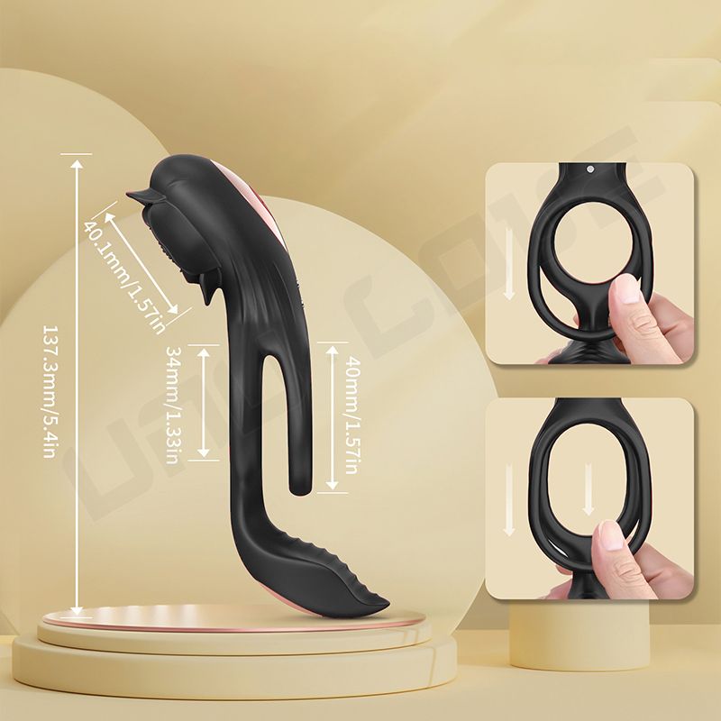 New Rose Vibrator Cock Rings Bluetooth Control App 2 Vibrating Ring For Couple Sex Toys For Men Breast Clitoris Stimulation